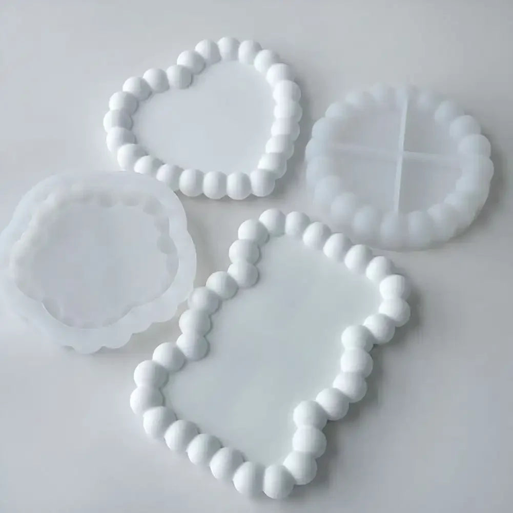 1Pc Heart Tray Resin Mold Cloud Coaster Silicone Molds for Irregular Tray, DIY Jewelry Trinket Dish, Candle Holder Casting HIP