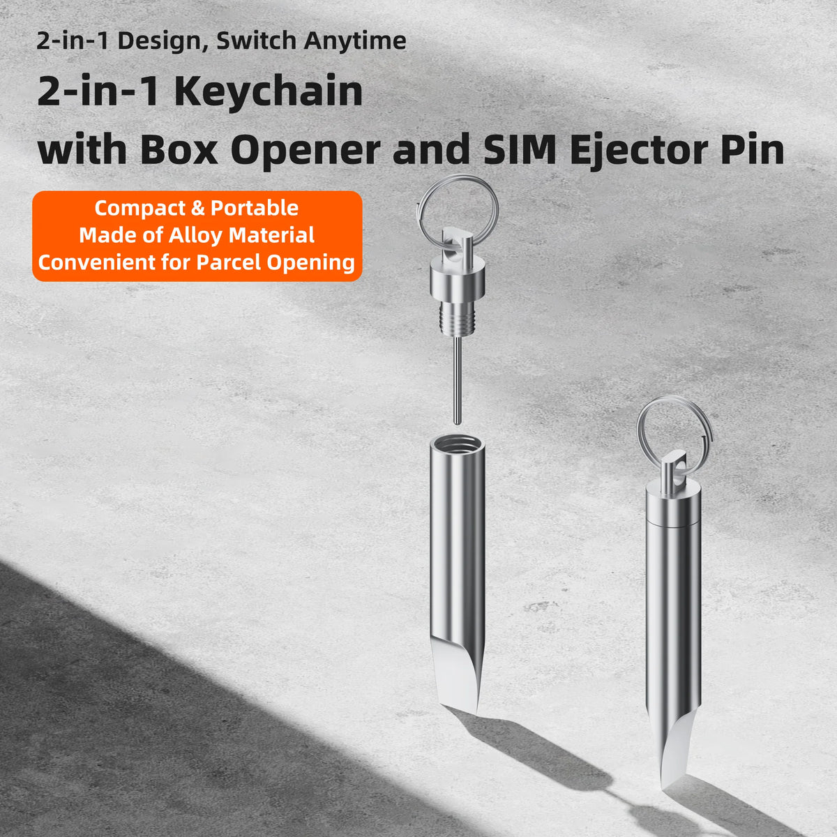 2-in-1 SIM Card Ejector Keychain Tool – Aluminum Alloy Multitool Keychain HIP