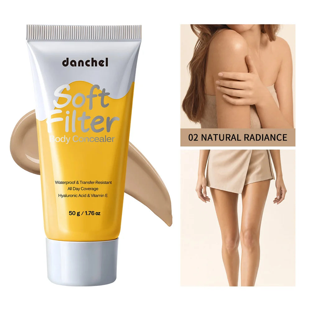 Waterproof Body Concealer Transfer Resistant Long Lasting High Coverage Natural Finish Makeup for Scars Spots Veins Tattoos HIP 2Natural Radiance