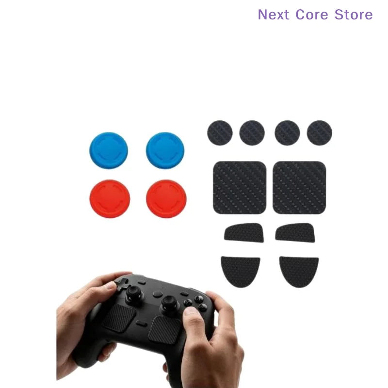 Carbon Fiber Joystick Cap & Button Sticker Set – 10/14 Pcs Controller Accessory Kit HIP
