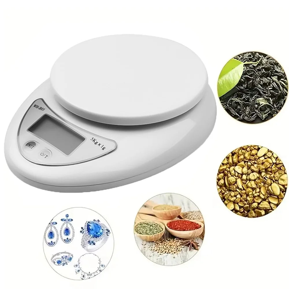 5kg Digital Kitchen Scale – LCD Display, 1g Precision Digital Kitchen Scale HIP