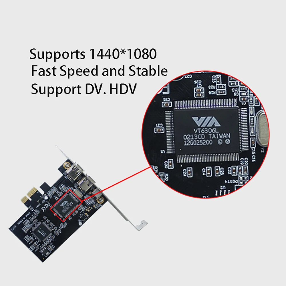PCIe to FireWire 1394 Capture Card – HD DV Video Adapter PCIe Capture Card HIP