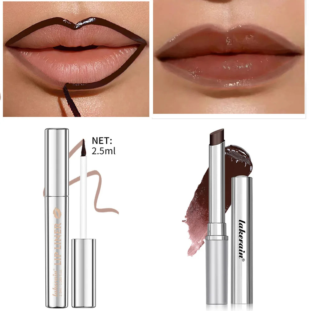 2Pcs Peel Off Lip Stain Honey Lipstick Matte Tattoo Lip Liner Pencil Set Long Lasting Waterproof Smudge Transfer Proof Lip Tint HIP set2