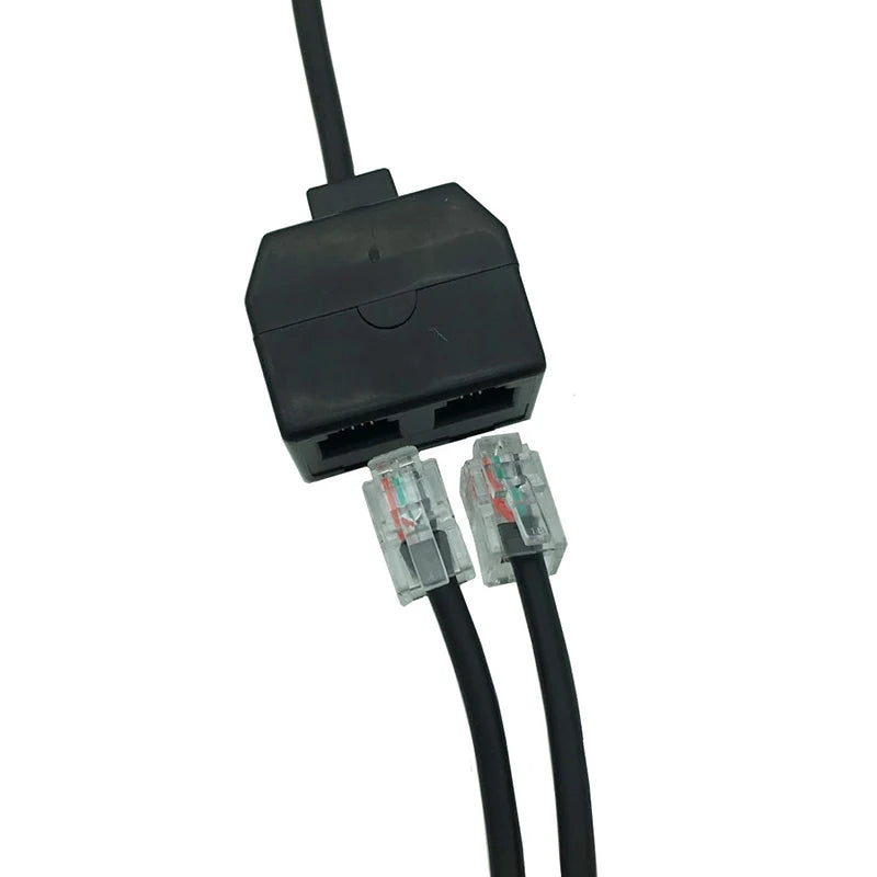 RJ9 4P4C Y Splitter Cable – 1 Male to 2 Female Phone Headset Phone Cable Adapter HIP