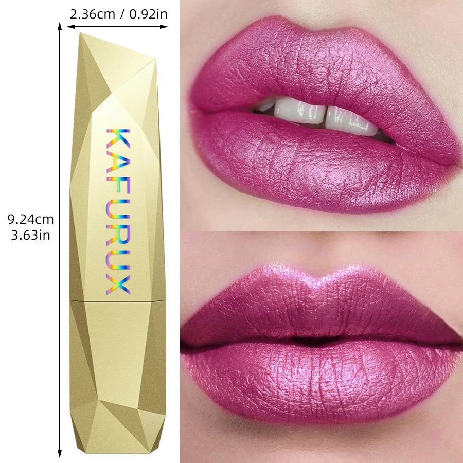 1 PC Red Metallic Lipstick Longlasting Glitter Lip Glaze Waterproof Moisturize Luminous Liptint Shimmer Shiny Lipgloss Makeup HIP