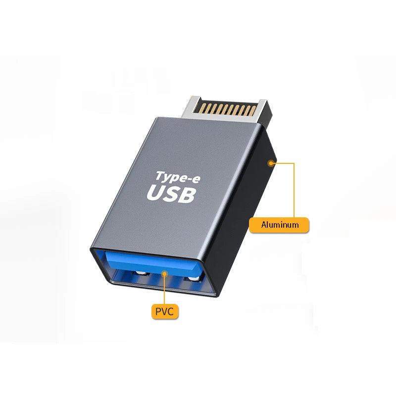 Type E to USB-A Motherboard Adapter | Male to Female Converter USB Cable Adapter HIP