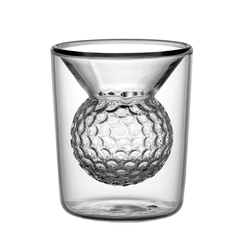 Golf Ball Double-Wall Borosilicate Glass Tumbler 150ml Double Wall Tumbler HIP