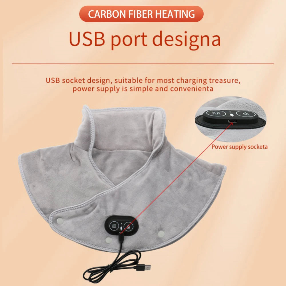 Electric Heated Neck & Shoulder Wrap – 3-Level Thermal Massager Heated Neck Wrap HIP