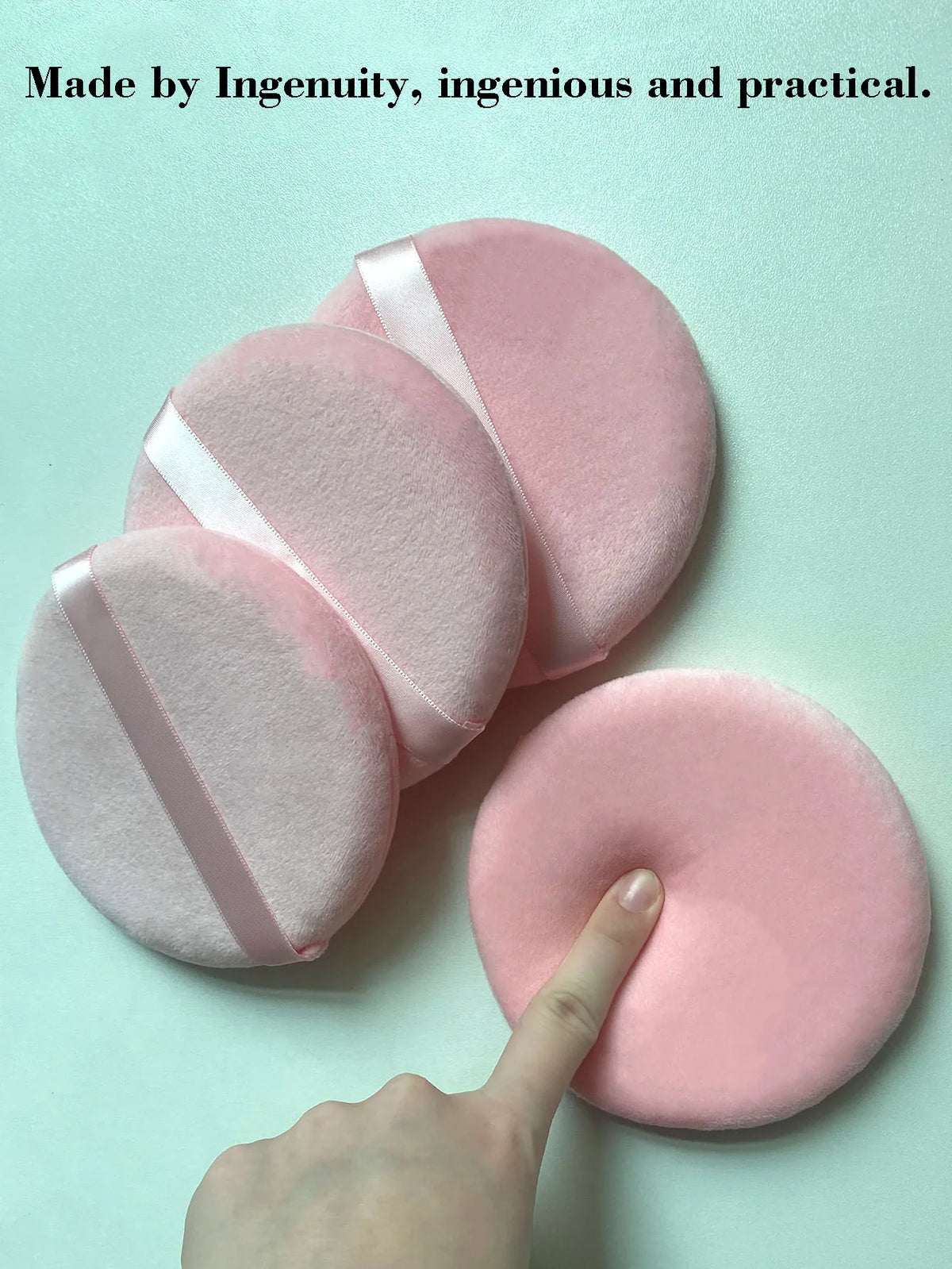 4-Pack Large Makeup Powder Puffs – Soft Face Sponge Set Makeup Powder Puff HIP Pink