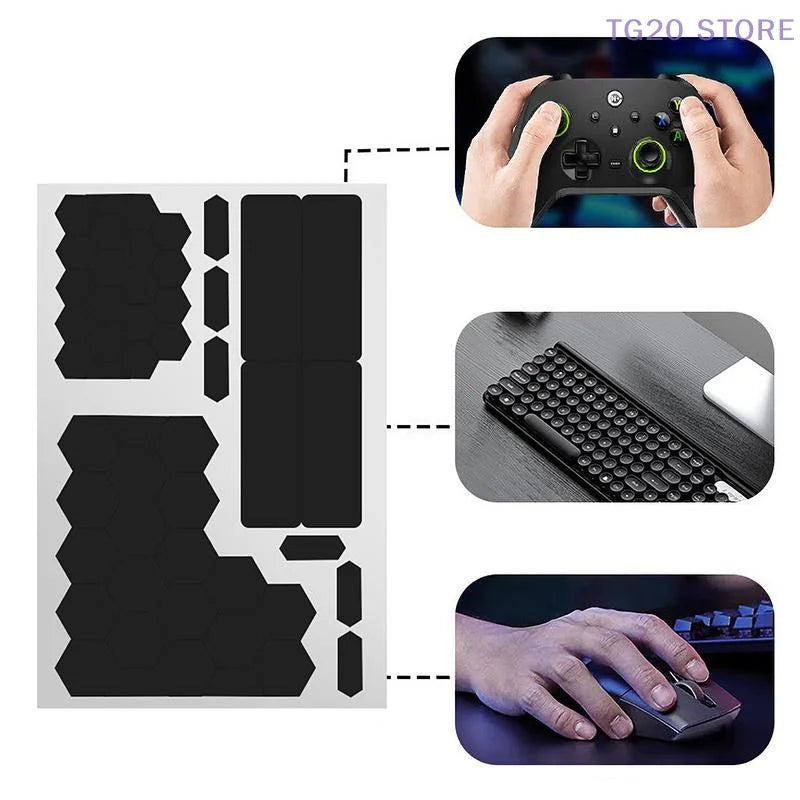 DIY Silicone Anti-Slip Grip Sticker Set for Mouse & Keyboard Mouse & Keyboard Grip HIP