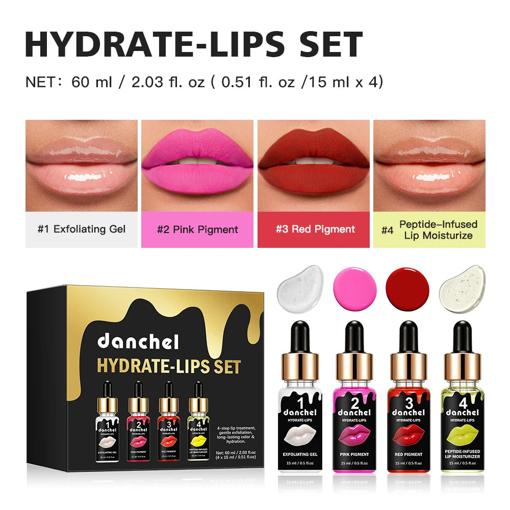 Semi Permanent BB Lip Gloss Korea Glow Lips Ampoule Serum Starter Set Tinted Pigment Long Lasting Hydrating Lip Makeup HIP 1set