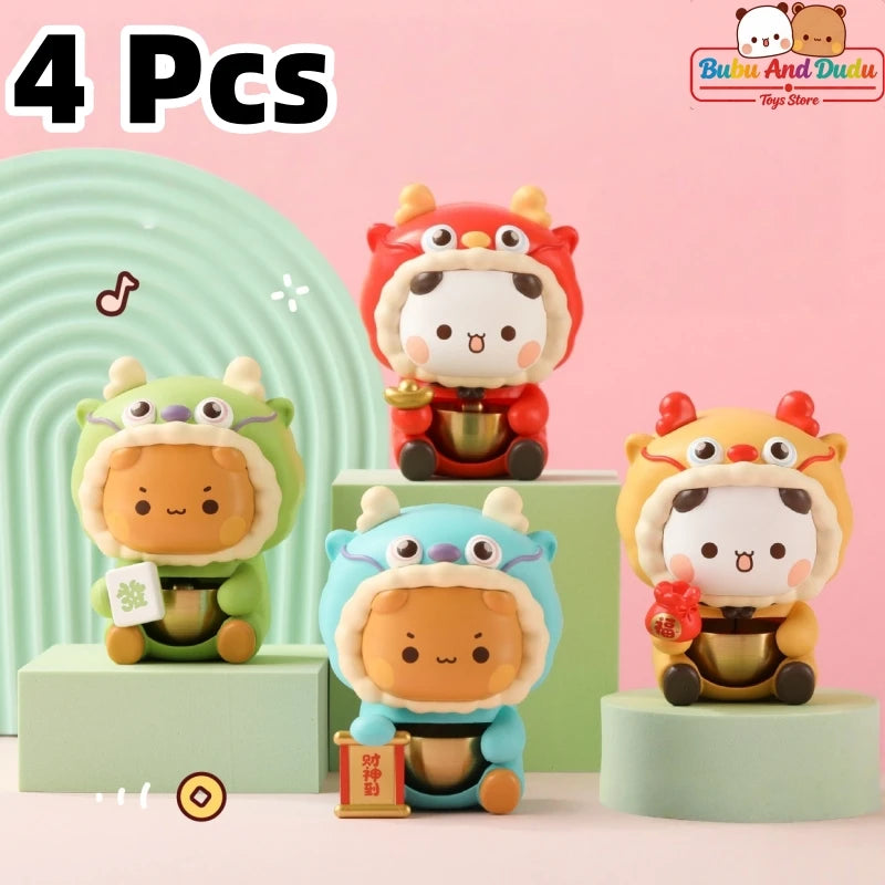 Panda Bubu & Dudu Magnetic Brass Doorbell – Collectible Gift Collectible Figurine HIP 4 Pcs