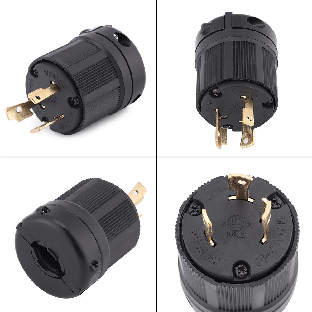 NEMA L6-30P Plug Plug Connector Twist Lock Generator Plug NEMA L6-30P 30A 250V 3 Wire Twist Lock Electrical Plug Connector HIP