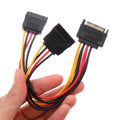 20CM SATA Power Y Splitter Cable – 15 Pin Male to Dual Female SATA Power Splitter Cable HIP Straight head