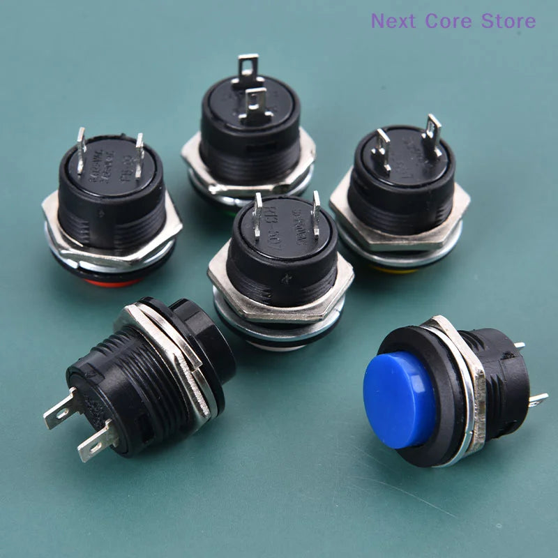 16mm Waterproof LED Push Button Momentary Switch 12V–24V Metal Momentary Push Switch HIP