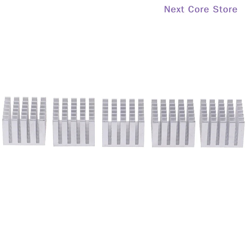 5-Pack Aluminum CPU GPU IC Chip Heatsink – 20x20x15mm DIY CPU GPU Heatsink HIP
