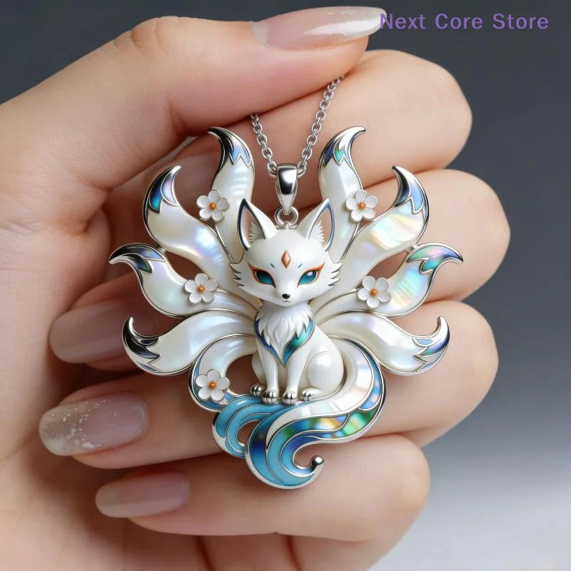 Nine-Tailed Fox Enamel Pendant – Necklace & Bag Charm Enamel Pendant Charm HIP