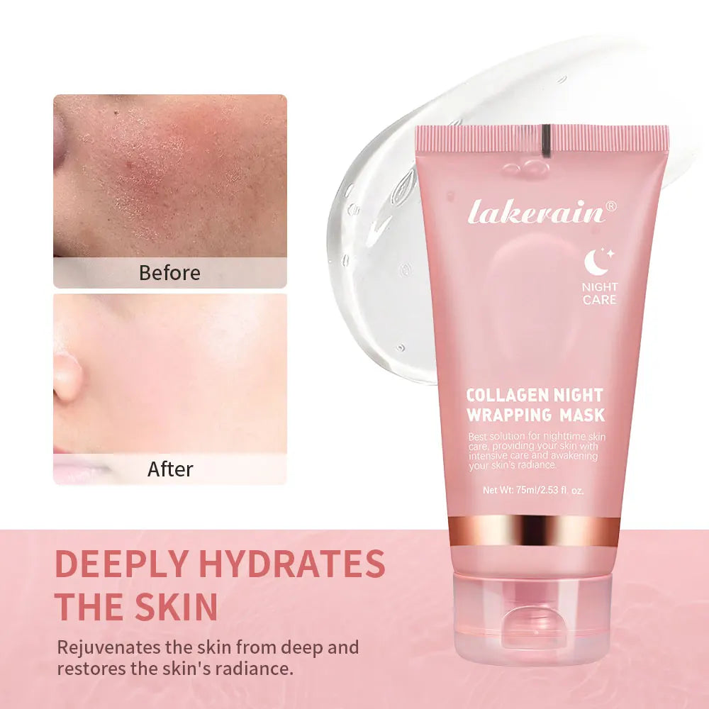 2pcs Collagen Wrapping Mask with Brush Set Korean Skincare Mask, Moisturizing Brightening Rejuvenation, Christmas Gift HIP