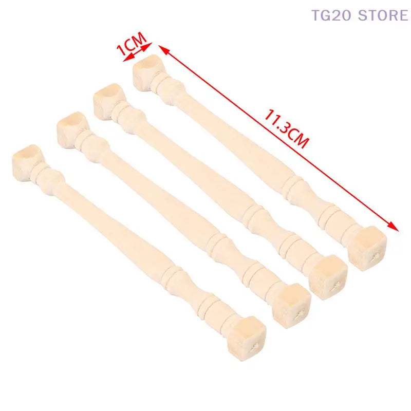 4-Piece 1:12 Miniature Wooden Roman Pillars – Dollhouse Set Dollhouse Miniature Set HIP
