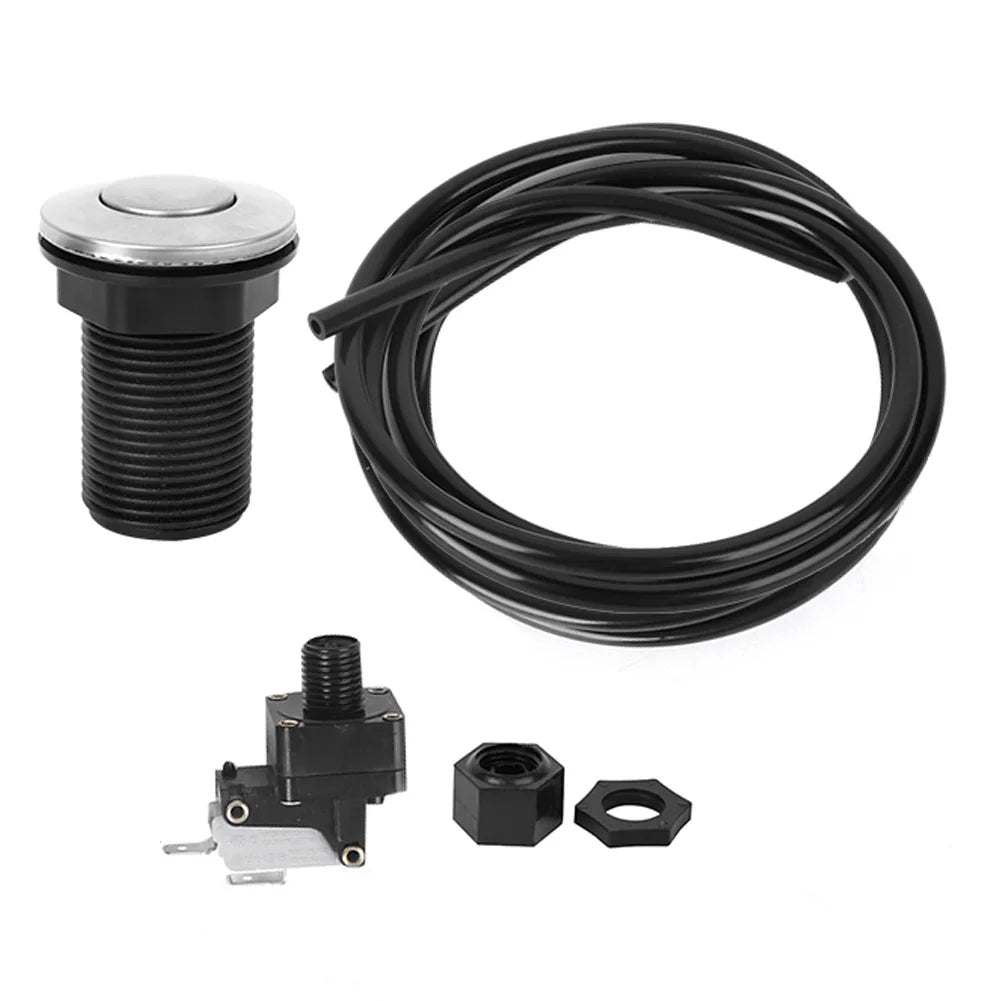 Air Activated Push Switch Button for Garbage Disposal Bathtub Air Hose Button Switch Kit HIP Default Title