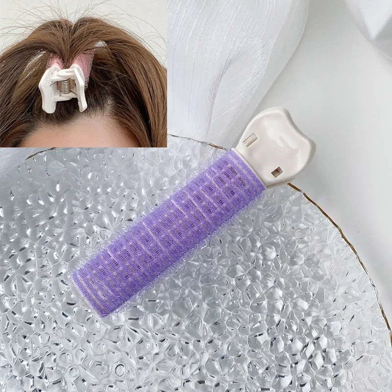 Reusable Hair Fluffy Pads Sponge Hair Base Styling Insert Tool Hair Puff Magic Clip Hair Donut Bun Maker Root Pad Hair Clip Set HIP Purple-1Pc