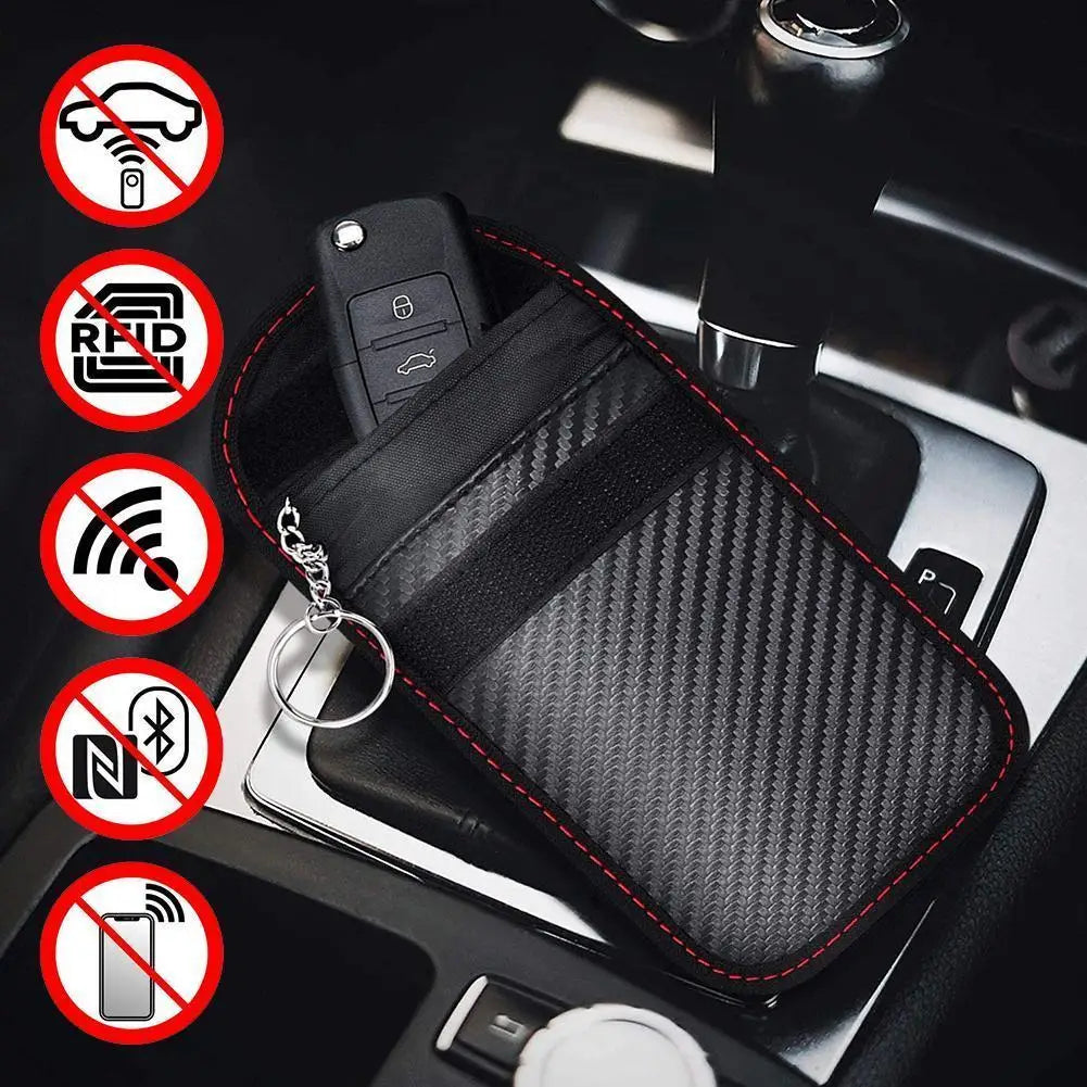 Signal Blocking Faraday Case For Car Key Cell Phone Car Keys Remote Control Shielding Bag Anti-Radiation Signal Shielding Pouch HIP