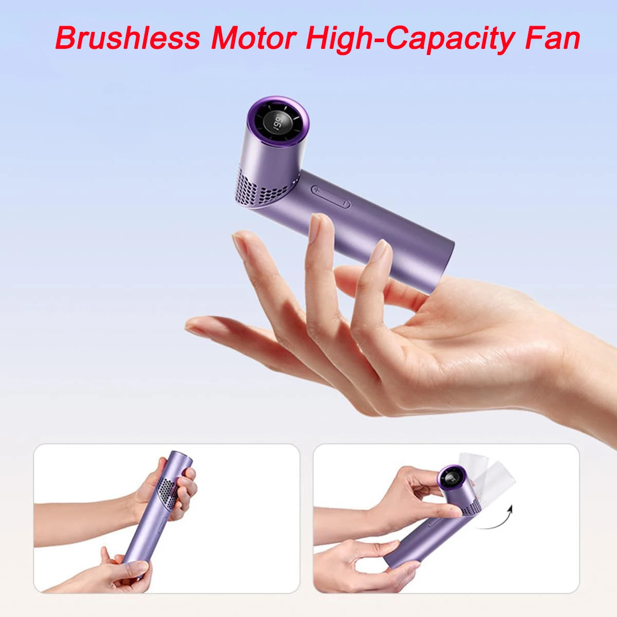 Brushless Portable Foldable Mini Handheld & Neck Fan – 9W USB Portable Neck Fan HIP