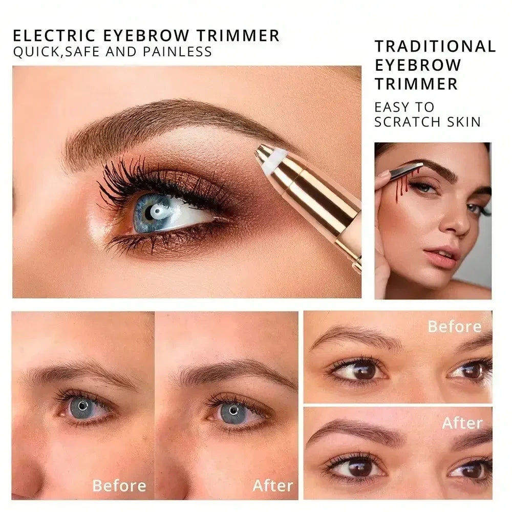 Electric Hair Remover & Eyebrow Trimmer for Women – Face & Body Electric Hair Epilator HIP