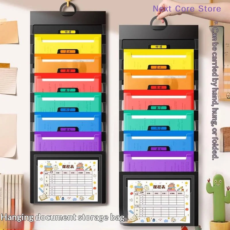 Rainbow 6-Pocket Hanging File Organizer – Wall Mount & Portable Hanging File Organizer HIP