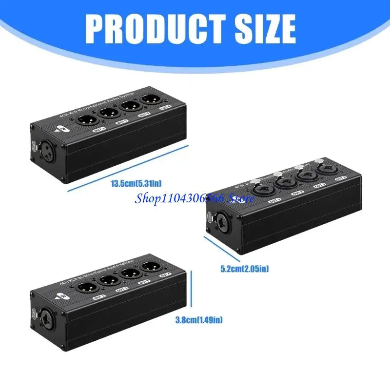 XLR & 6.35mm Audio Splitter Distribution Box – 4 Output Audio Distribution Box HIP