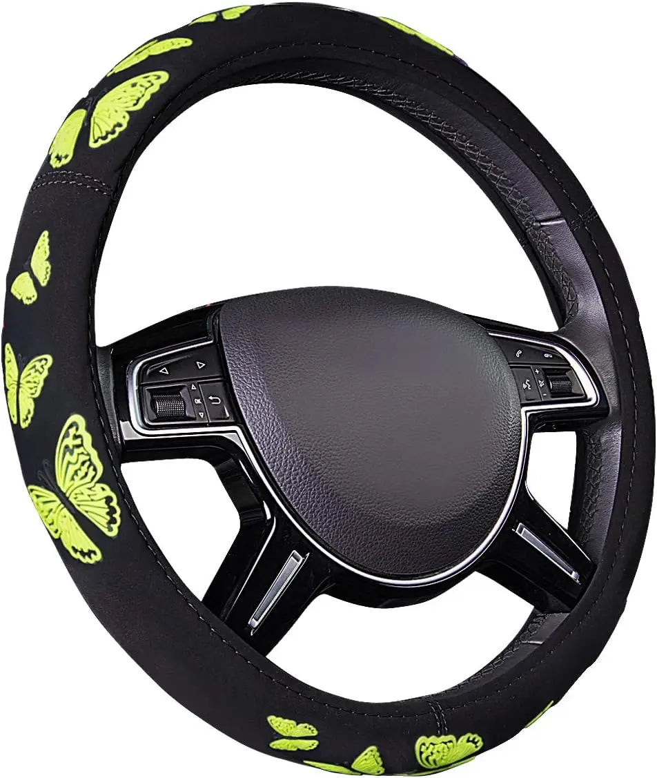 Purple Butterfly Steering Wheel Cover – Universal 15" Fit Steering Wheel Cover HIP 3