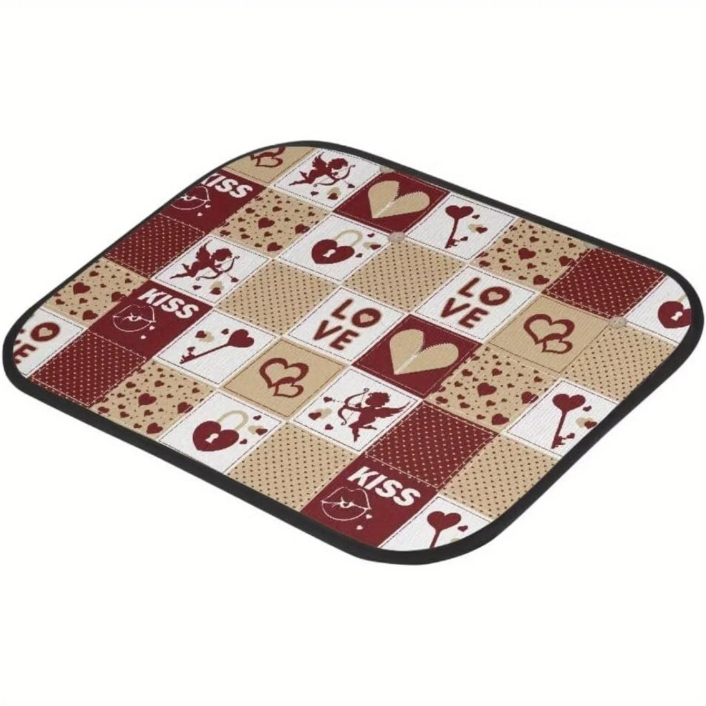 Retro 4-Piece Waterproof Car Floor Mats – Heart Plaid Print Car Floor Mats HIP