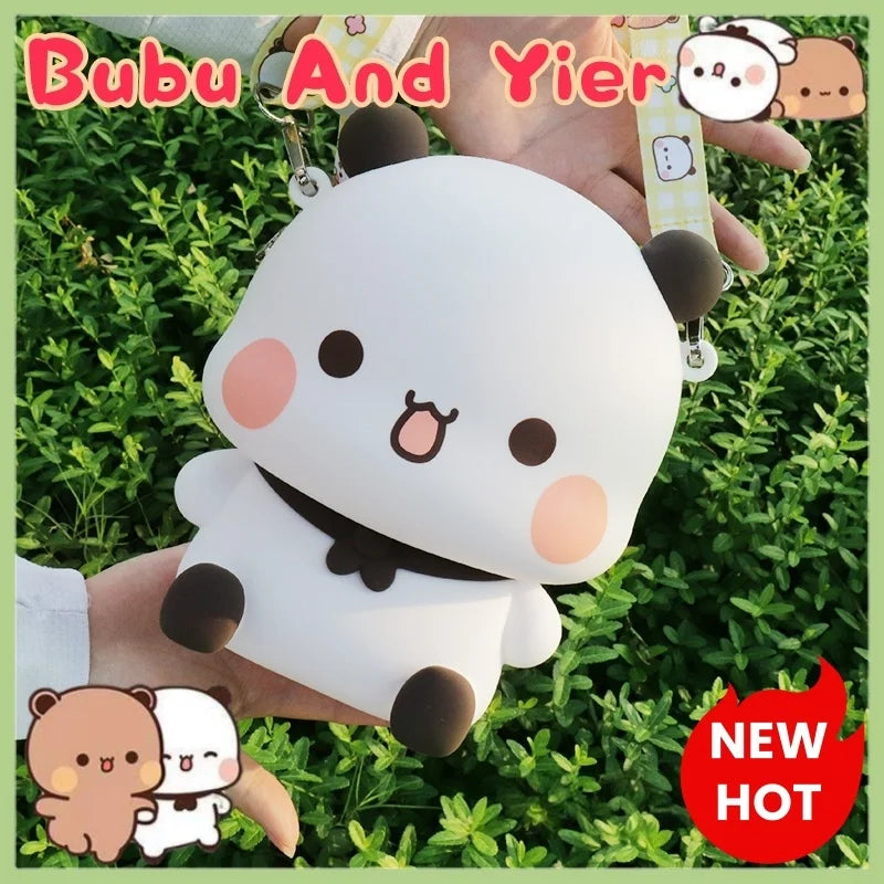 Bubu & Dudu Panda Silicone Crossbody Bag | Anime Messenger Silicone Crossbody Bag HIP