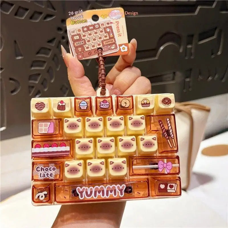 26-Key Mini Keyboard Fidget Toy – Cute Bag Pendant Keychain Fidget Keychain Toy HIP A2