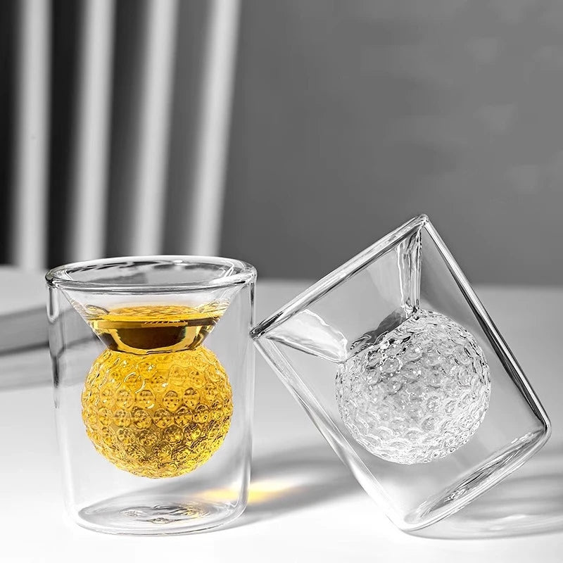Golf Ball Double-Wall Borosilicate Glass Tumbler 150ml Double Wall Tumbler HIP