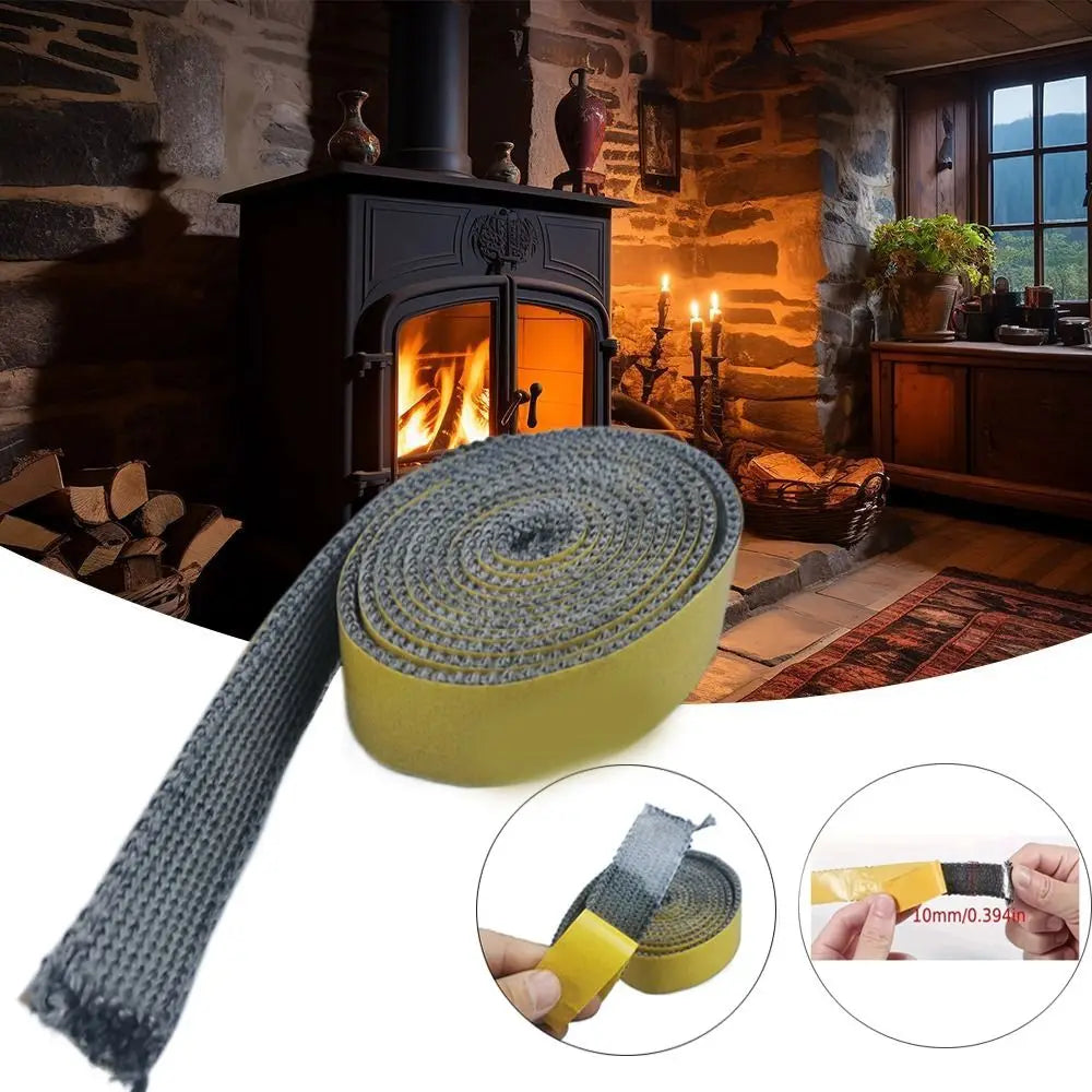 Self-Adhesive Fiberglass Fireplace Seal Rope – Stove Gasket Stove Gasket Rope HIP