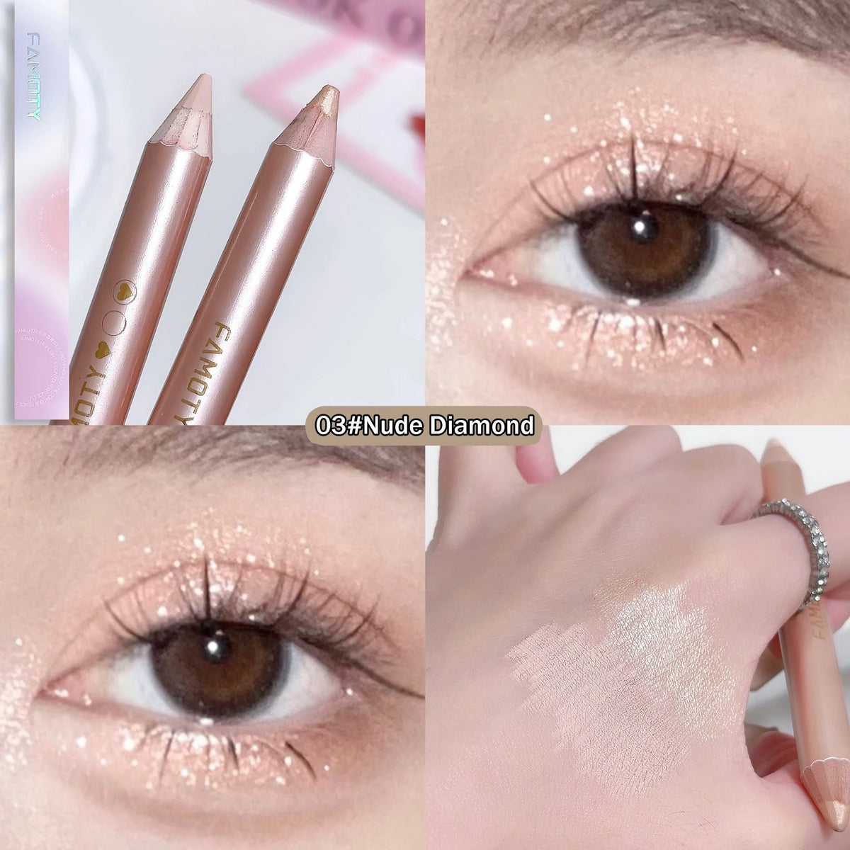 Double Head Highlighter Contour Stick V Face Outline Sculpt Nose Shadow Concealer Lying Silkworm Brighten Mineral Cream Gel Pen HIP 03 Nude Diamond