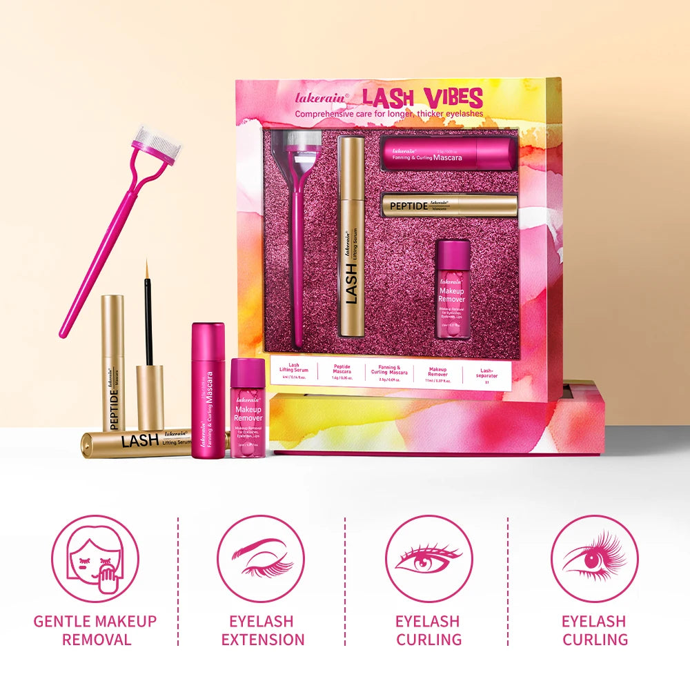 4Pcs/Set Fast Growth Eyelash Serum Treatment Lengthening Curling Mascara Lash Separator Curly Lash Kit Eye Care Makeup Cosmetic HIP