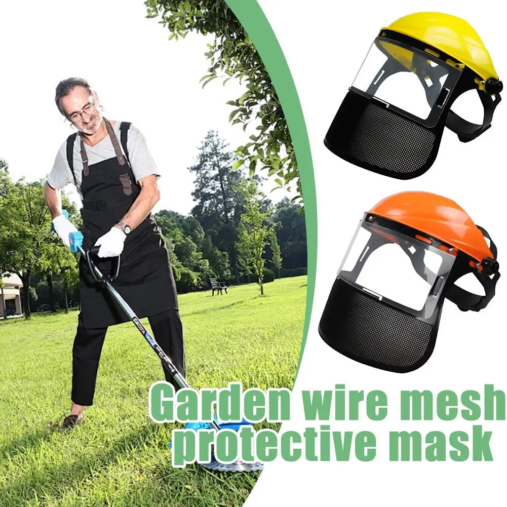Garden Grass Trimmer Safety Helmet Hat with Full Face Mesh Protective Mask for Logging Brush Cutter Forestry Protection Tool HIP