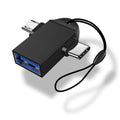 2-in-1 USB-C & Micro USB OTG Adapter – Android & Tablet USB OTG Adapter HIP Black