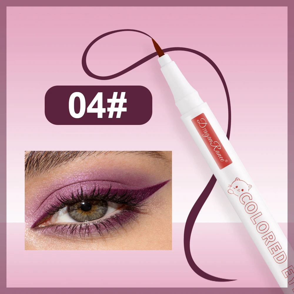 10 Colors Cute Kitten Colored Liquid Eyeliner Pen Quick-Dry Waterproof Eye Liner for Beginners Vibrant Long-Lasting Eye Makeup HIP 04