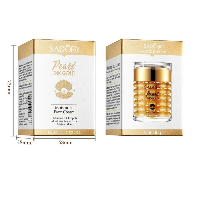 24K Gold Pearl Collagen Face Cream – Brightening & Firming Face Moisturizer Cream HIP