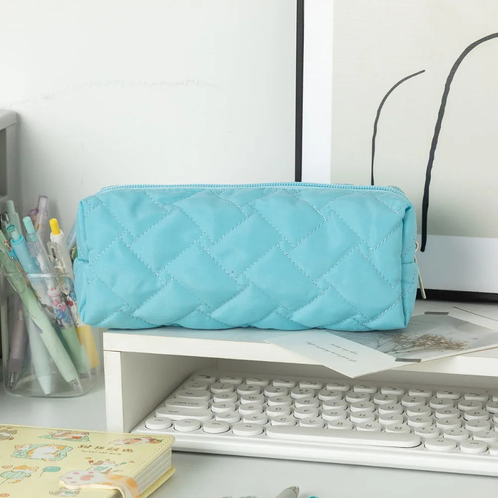Large Capacity Pen Bag – Multi-Function Pencil & Cosmetic Pouch Pencil & Cosmetic Bag HIP Light Blue