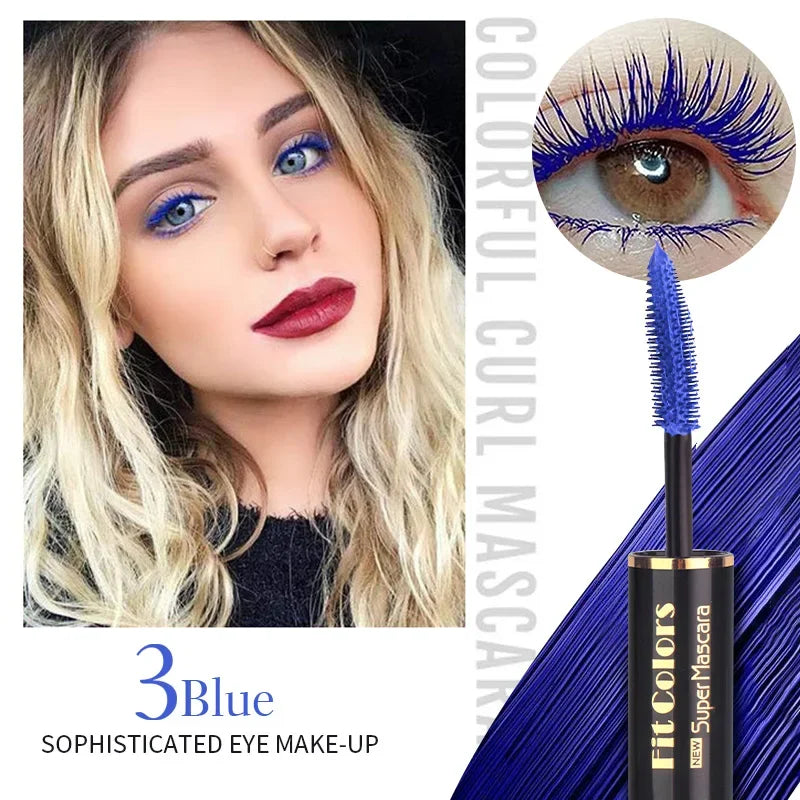 5Color Double Head Mascara Waterproof Fast Dry Eyelashes Curls Extension Make-Up Eyelashe Blue Purple Black White Coffee Mascara HIP