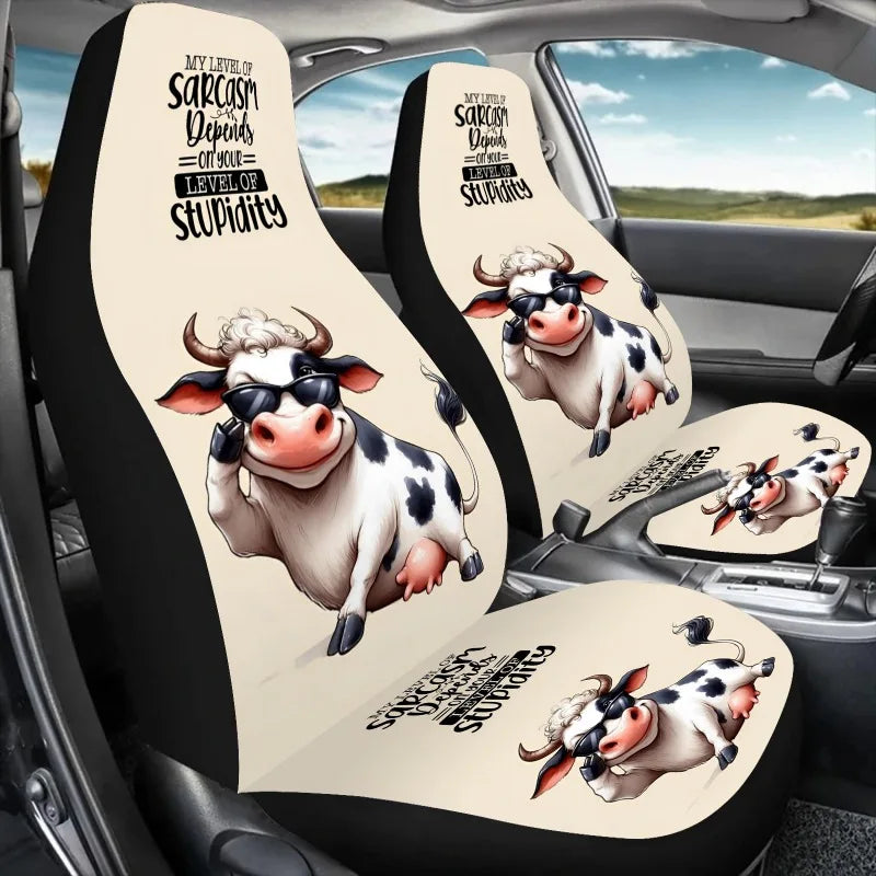 Cow Print Universal Car Seat Cover – All-Season Front Seat Car Seat Cover HIP