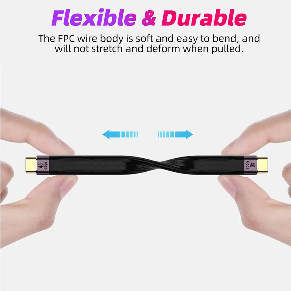 USB 4.0 Gen 3 USB-C Cable – 40Gbps 100W Fast Charging USB-C Data Cable HIP