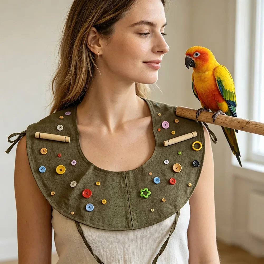 Anti Bite Shoulder Parrot Training Shawl with Button Parrot Training Shoulder Protector Suitable for Parrot Training Protection HIP