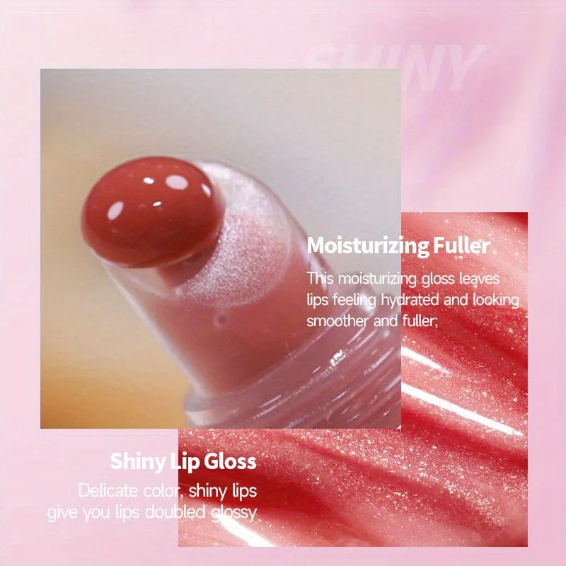 Shimmer Lip Oil Tinted For Fuller Lip Effect, Collagen Lip Gloss, Moisturizing Lip Care Extreme Volume Lip Essence Lips Enhancer HIP