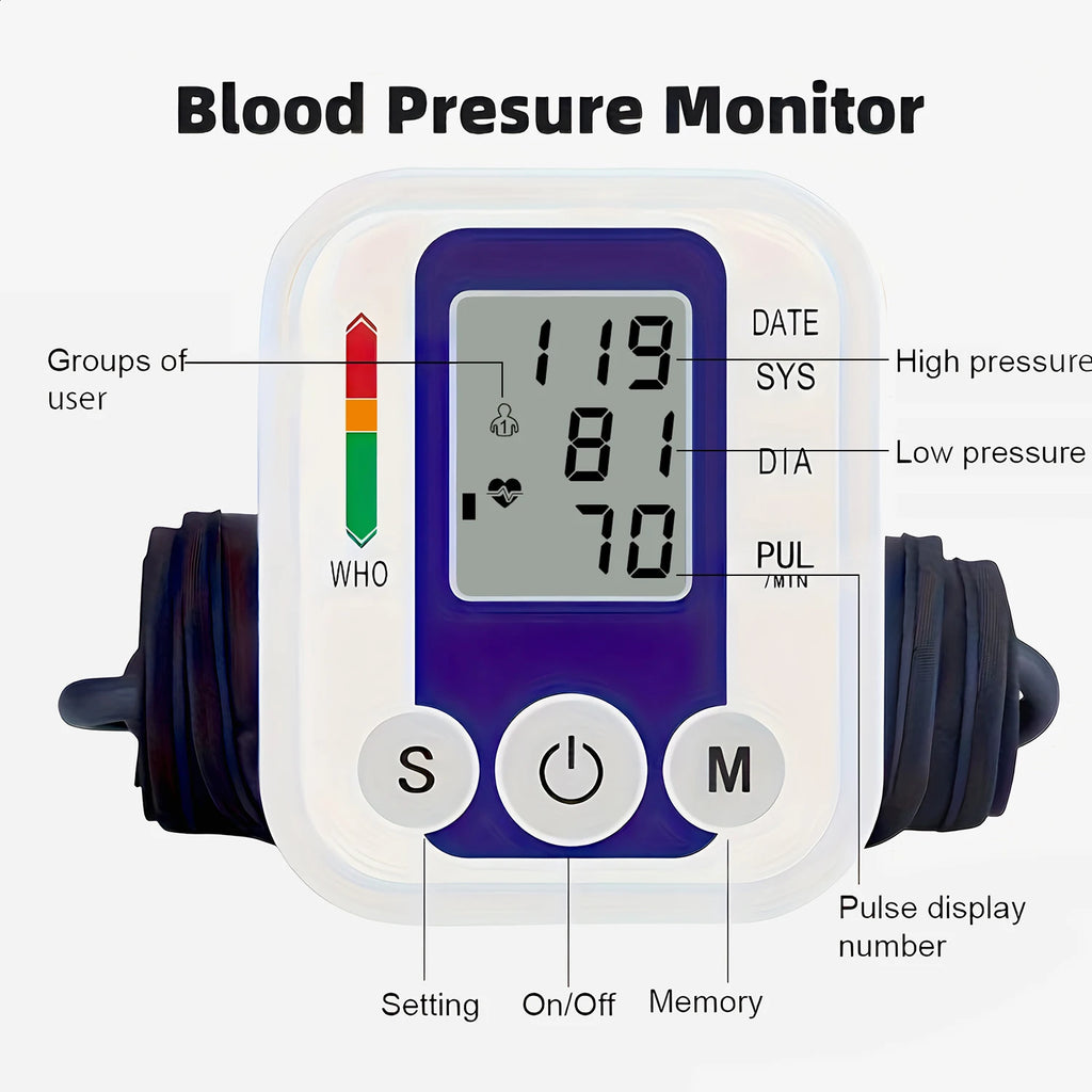Upper Arm Digital Blood Pressure Monitor | USB or Battery Blood Pressure Monitor HIP