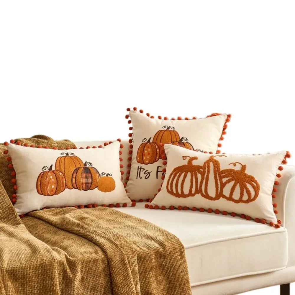 Pumpkin Tufted Throw Pillow Cover – Autumn Fall Decor Throw Pillow Cover HIP